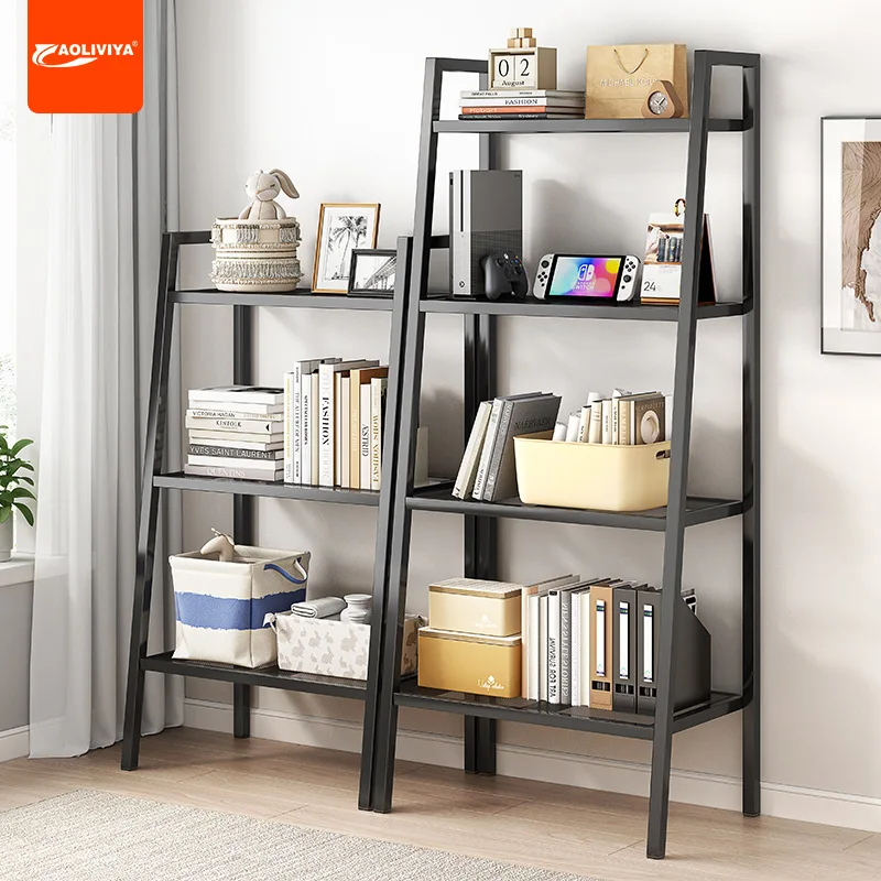 Aoliviya Living Room Iron Storage Rack Bookshelf and Storage Shelf Floor Simple Room Storage Rack Office Display Stand Bookcase