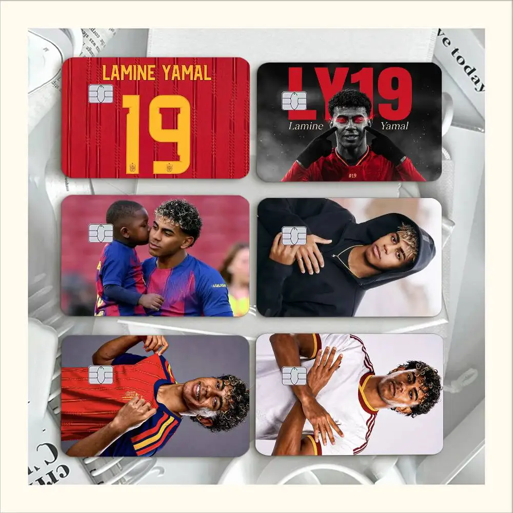 football Lamine Yamal   Waterproof Film Skin Cover Credit Card Stickers Debit Front Bank Bus Pass