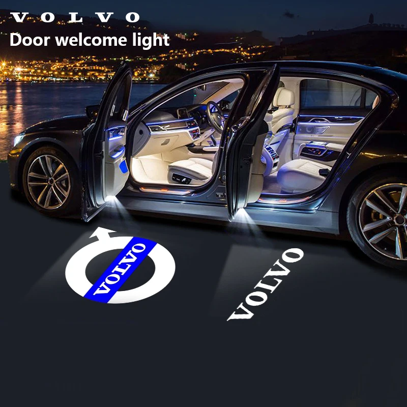 2 قطعة Led باب السيارة ترحيب ضوء شعار العارض لفولفو شعار XC60 XC90 V40 V60 S60 V50 V90 S80 C40 XC40 V70 XC70 Polestar 2025