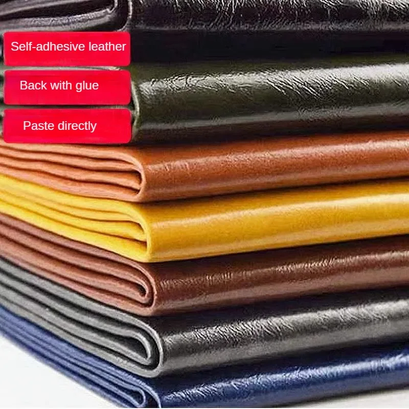 Self-adhesive Leather Patch By The Meter for Sofa Holder Chair Sewing Soft Comfortable Oil Waxed Textile Wear-resistant Textured