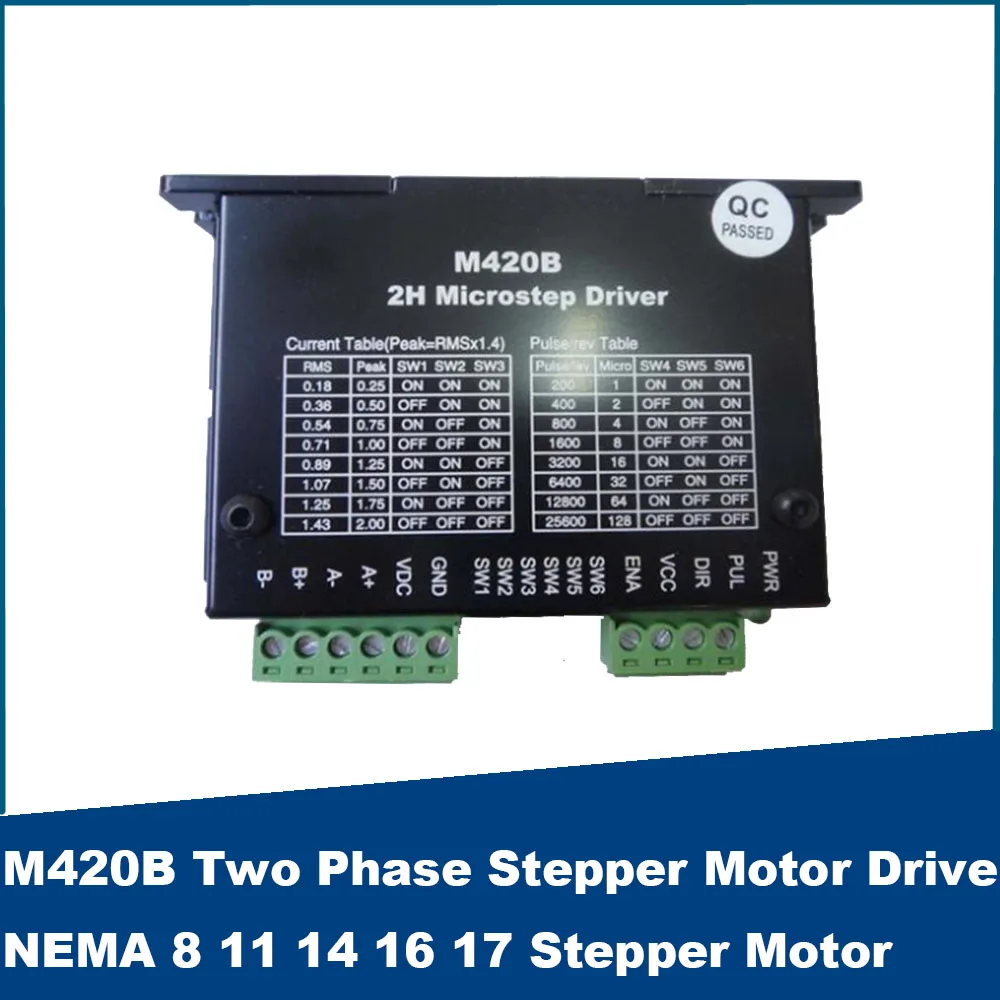 M420B Two Phase Stepper Motor Driver for NEMA 8 11 14 16 17 0.25-2A DC18-40V Stepper Motor