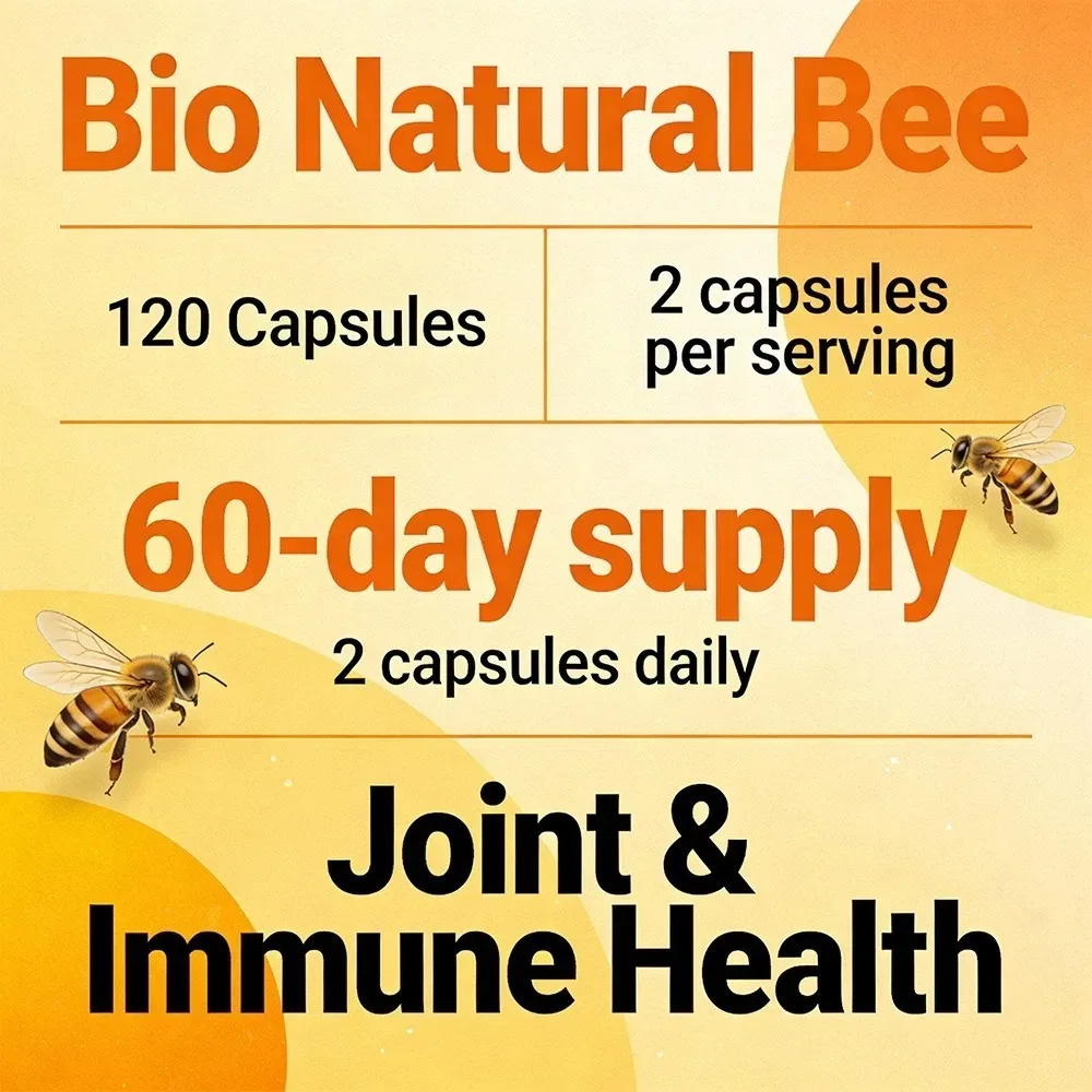 Bee Capsules Glucosamine Chondroitin Supplements Non GMO Gluten Free for Men and Women