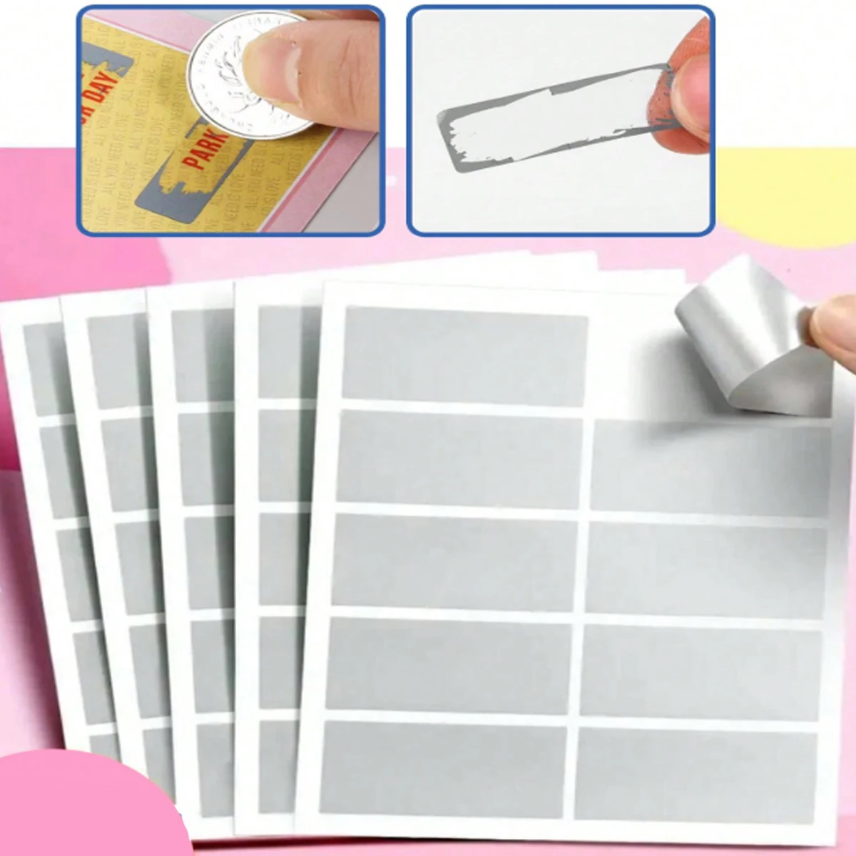 50/500pcs Reward Scratch Card Film Coated Stickers Scratch Off Labels Diy 'S Redemption Vouchers Scratched Stripe Card Film