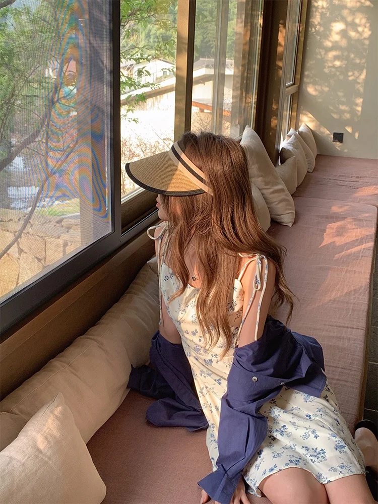 

Simple Sli Light Blue Sun Protection irt Women's Spring Summer New Thin Versatile Top Coat Fem Faion Outerwear