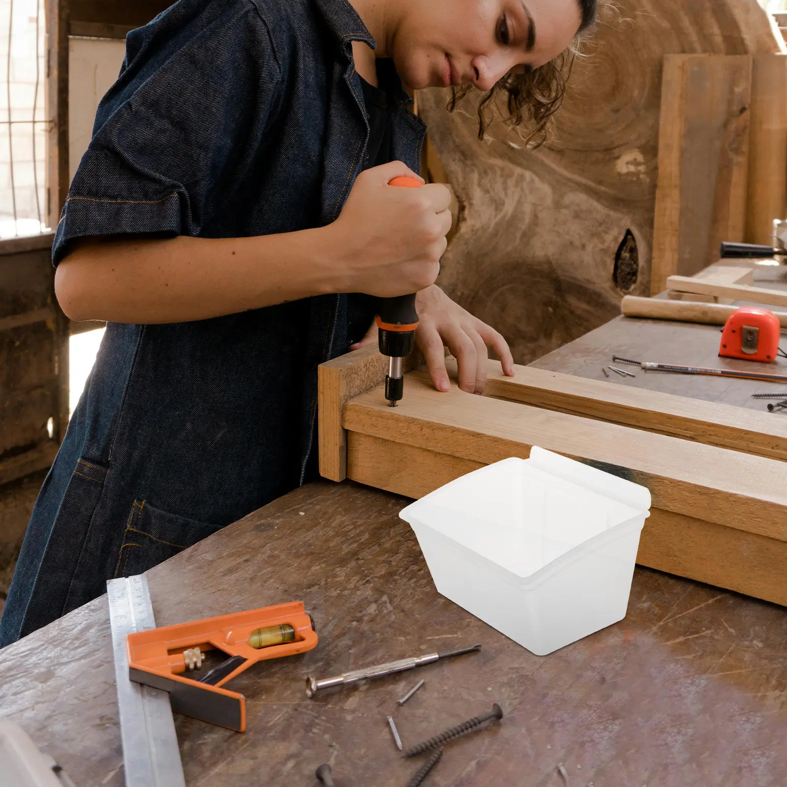 

Компактный пластиковый ящик для хранения для мастерской, гаража, настенный органайзер для перфорированных панелей, контейнеры для инструментов, хранение на рабочем столе, организация дома и офиса