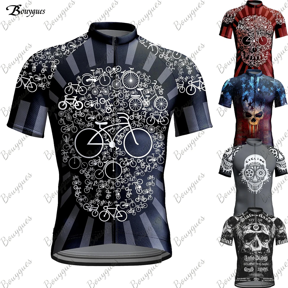 2023 Skull Cycling Jersey Men MTB Maillot Shirts Bicycle Clothing Mountain Bike Men\'s T-Shirt Wear Summer Outfit Clothes Jumper