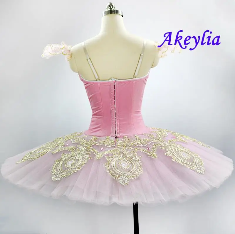 Velvet Pink fairy Doll tutu girls professional pancake tutu costume for women platter performance ballerina tutu adult JN9202