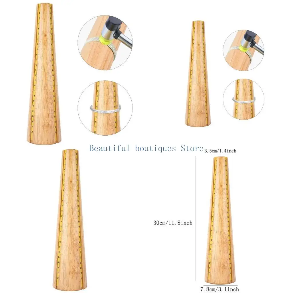 

U4LF Wooden Bracelet Mandrel Jewelry Tool Shaping Bangle Bracelet Sizer Tool