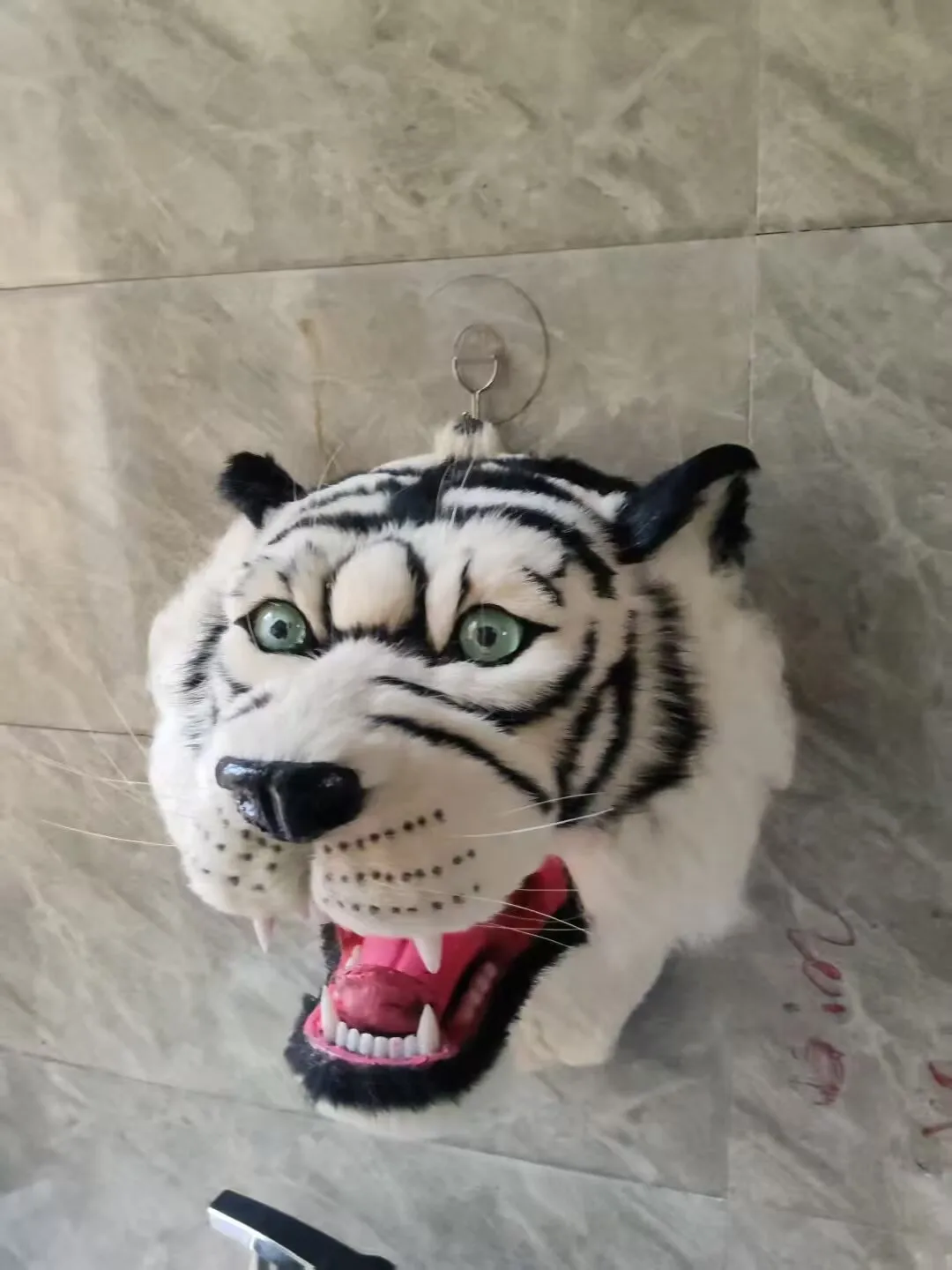

about 35cm White Tiger Head Model Wall Pendant Big Simulation Polyethylene & Furs Gift XF951
