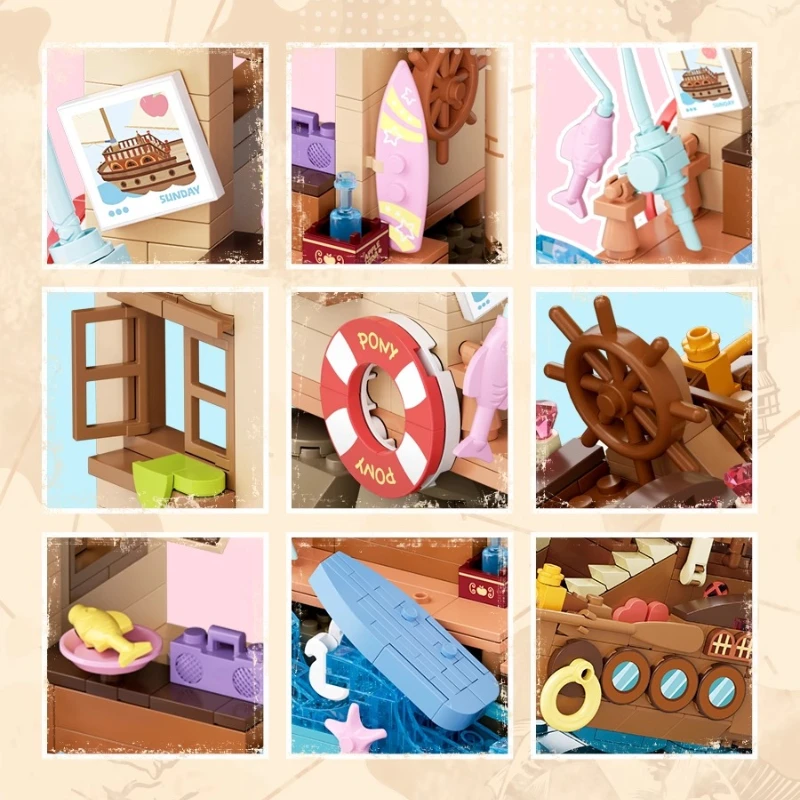 My Little Pony Building Blocks Navigation Diary Series Big Apple Assembly Lighthouse Model Ornament Toy Collection Gift view 2
