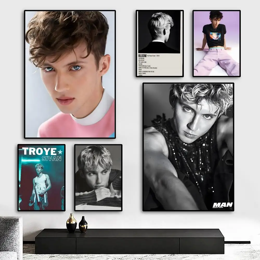 Troye Sivan Painting Calligraphy HD Canvas Poster living room bedroom bar aesthetic decoration