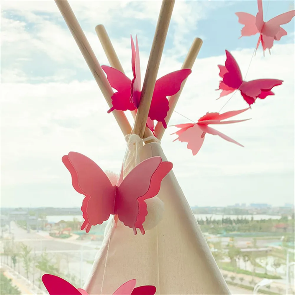 3D Colorful Butterfly Paper Garland Paper Rope Wedding Arrangement Birthday Party Decoration Supplies Home Decoration