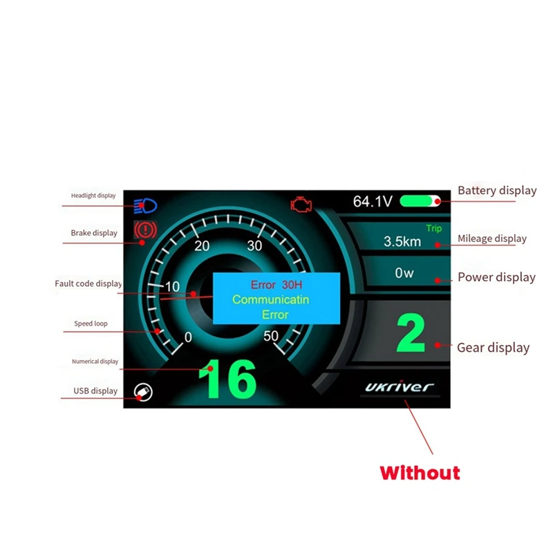 LCD Color Screen Instrument UKC1+ Octagon Mid Motor As Shown ABS For BBS01 02 BBSHD Matching Meter Lithium Ion Conversion Parts