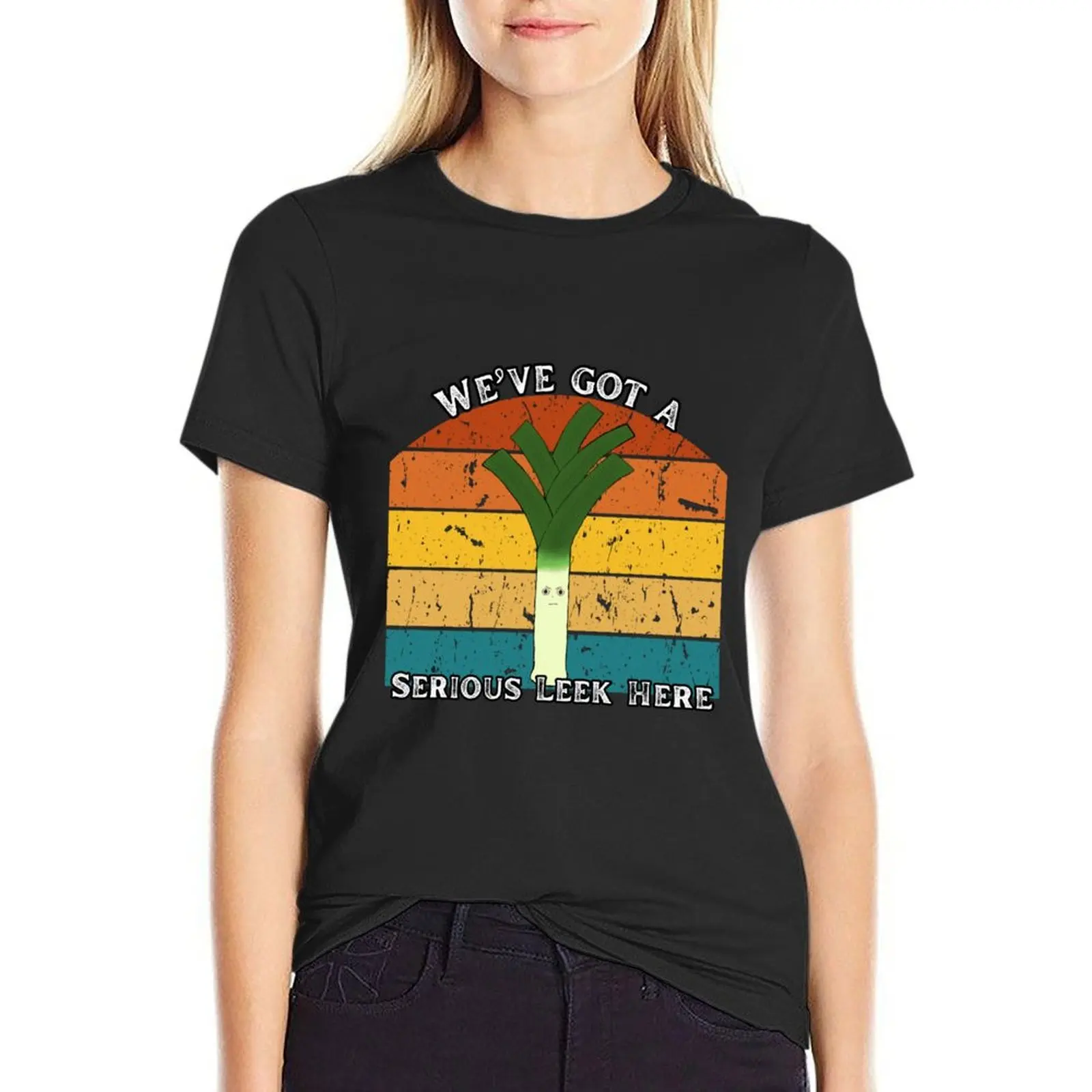 We've Got a Serious Leek Here Punny Design T-Shirt cute tops quick drying plus size tops Top Women