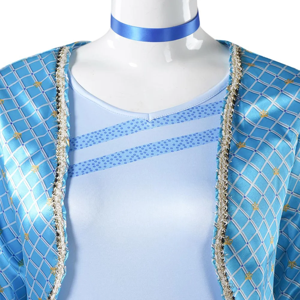 Chloe Cosplay 2024 Movie Descendants Costume Women Roleplay Disguise Blue Clothing Halloween Party Suit Fantasia Disguise Outfit