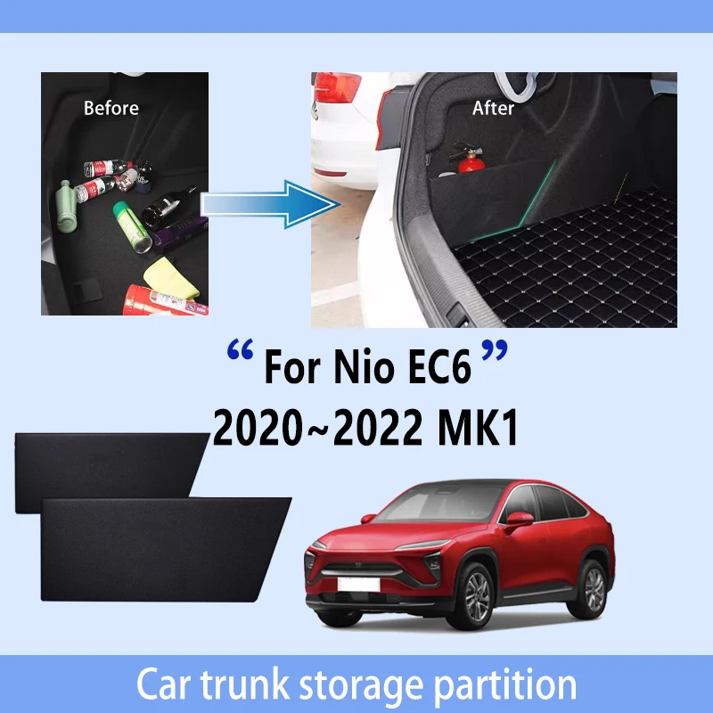 

Автомобильные аксессуары для Nio EC6 2020 ~ 2022 MK1, утолщенная перегородка для хранения багажника, многофункциональный органайзер для салона автомобиля