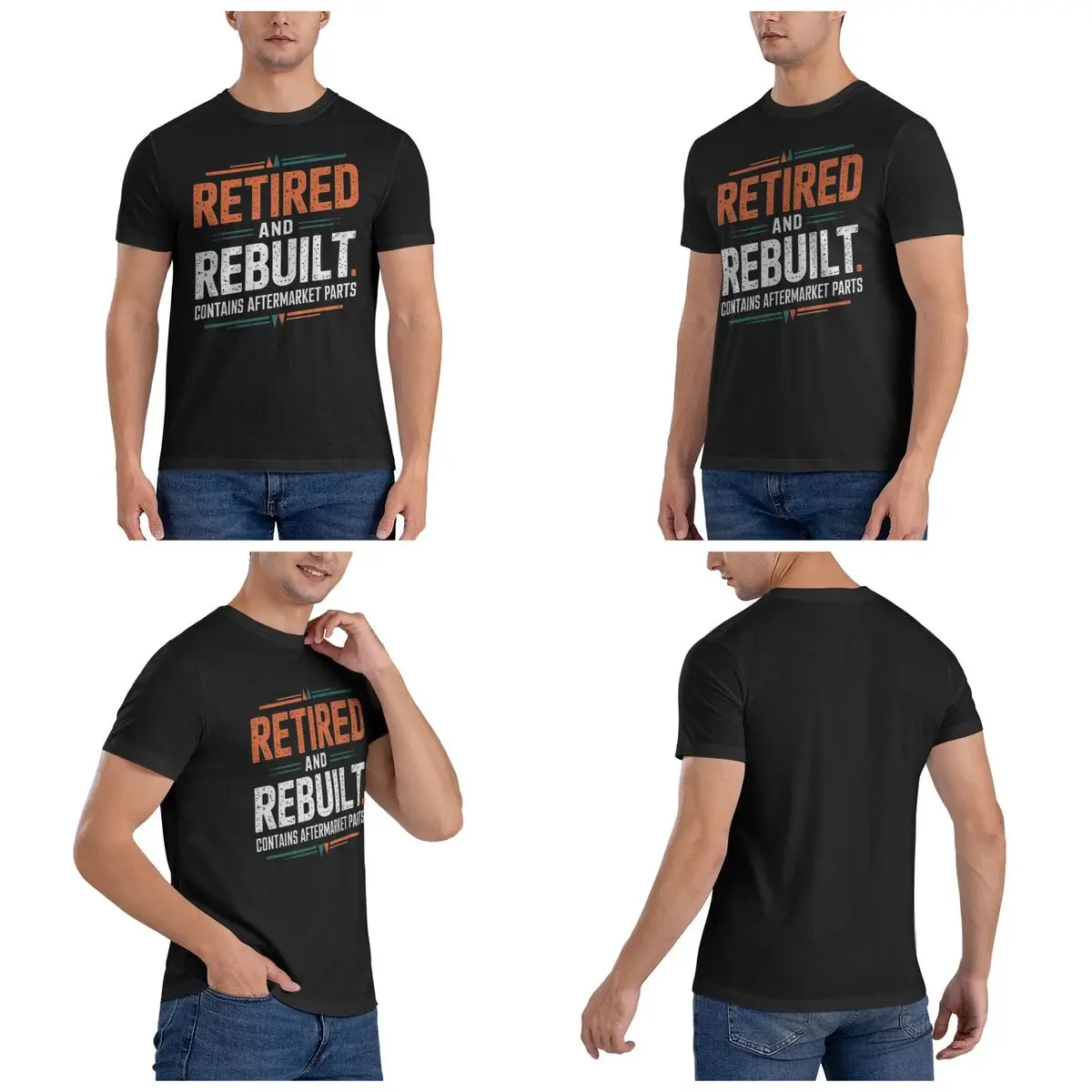 Retired And Rebuilt Body Contains Aftermarket Parts Men T-Shirt Plus Size T Shirts Men's Round Neck Cotton Tees Short Summer