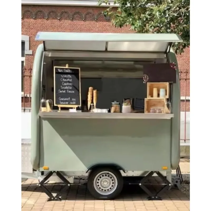 2026 China Made Mobile Hot Dog Cart With Custom Fast Food Restaurant Layout Durable Street Snack Vending Food Cart Available