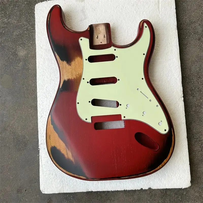 DIY  guitar body, sunset red, width 57mm, stock ash content, free delivery and free route