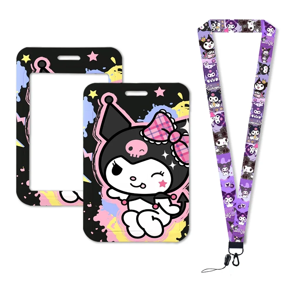 

2024 Sanrio Card Sleeve Kuromi Id Card Holder Cute Cartoon Card Id Badge Photocard Holder Key Chain Key Holder Accessories