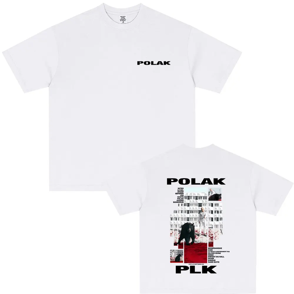 مغني الراب Plk Polak الجرافيك تي شيرت الرجال النساء موضة البوب الموسيقى الشارع الشهير الذكور عادية القطن تي شيرت للجنسين خمر الهيب هوب تيز