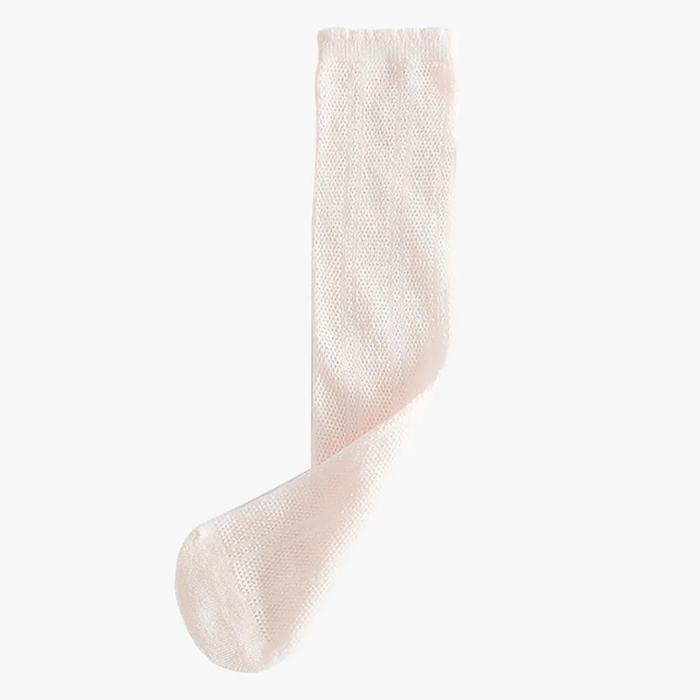

New Cotton Long Stockings Thin Solid Color Children Mesh Stocking Hollow Over Knee Sock Girls
