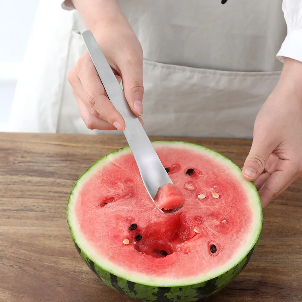 

Kitchen Stainless Steel Ice Cream Spoon Flat Headed Home Decor Cake Spoon Long Handled Tableware Stirring Spoon