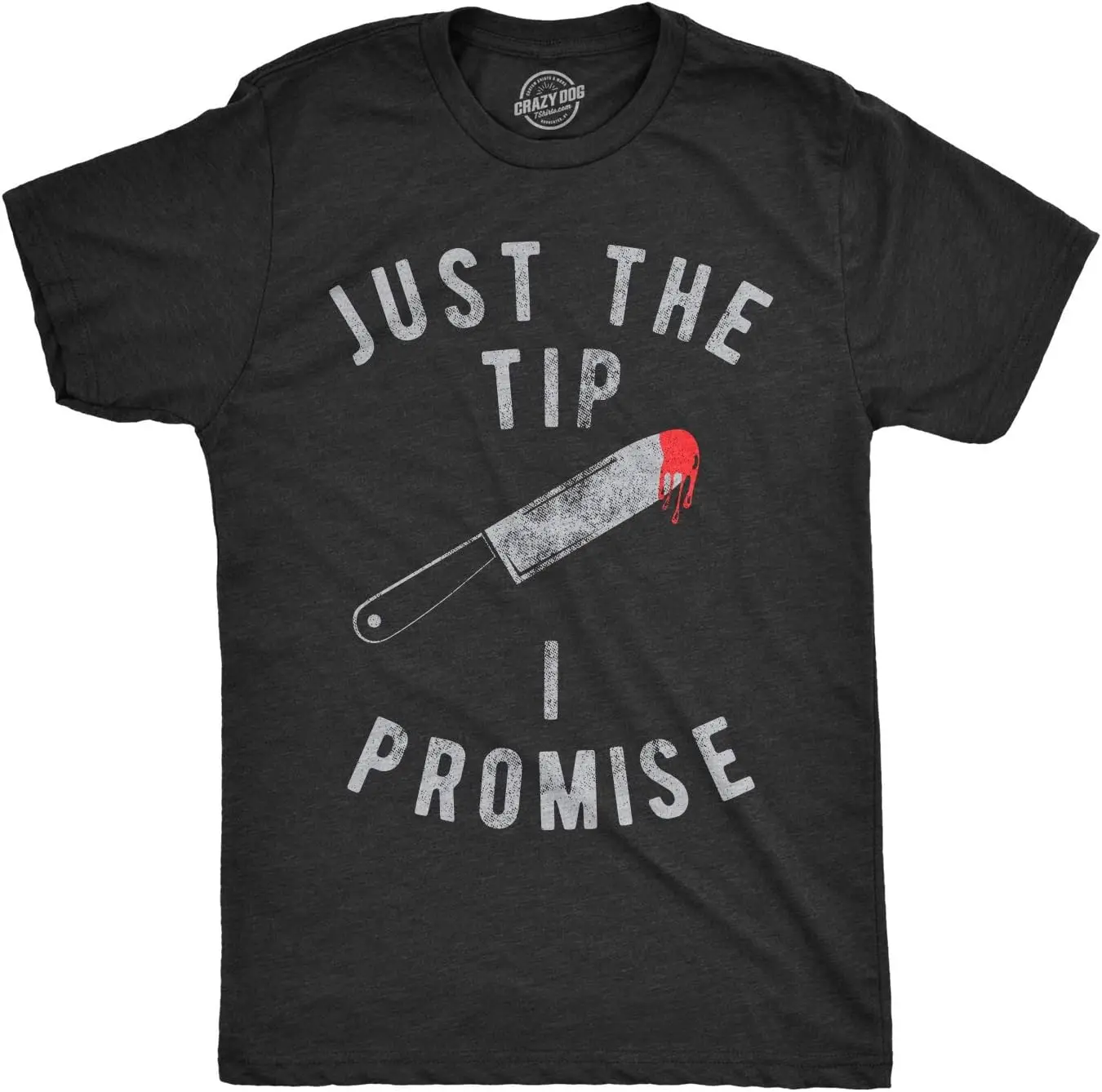 Mens Just The Tip I Promise Sarcastic Tee | Funny T Shirts, Halloween Costume Shirts Men, Cool Adult Humor Short Sleeve, Soft