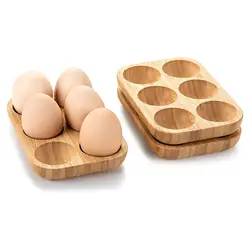 Egg Holder Double Row Egg Organizer Rack for Household Refrigerator Tabletop