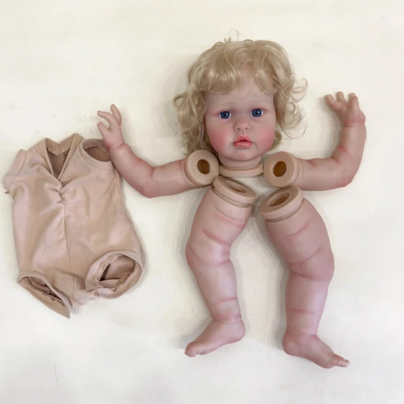 

24inch Ellie with Blonde Hair Reborn Doll Kit Handmade Unassembled Doll Parts Already Painted 3D Skin Tone Muñeca Kit Reborn