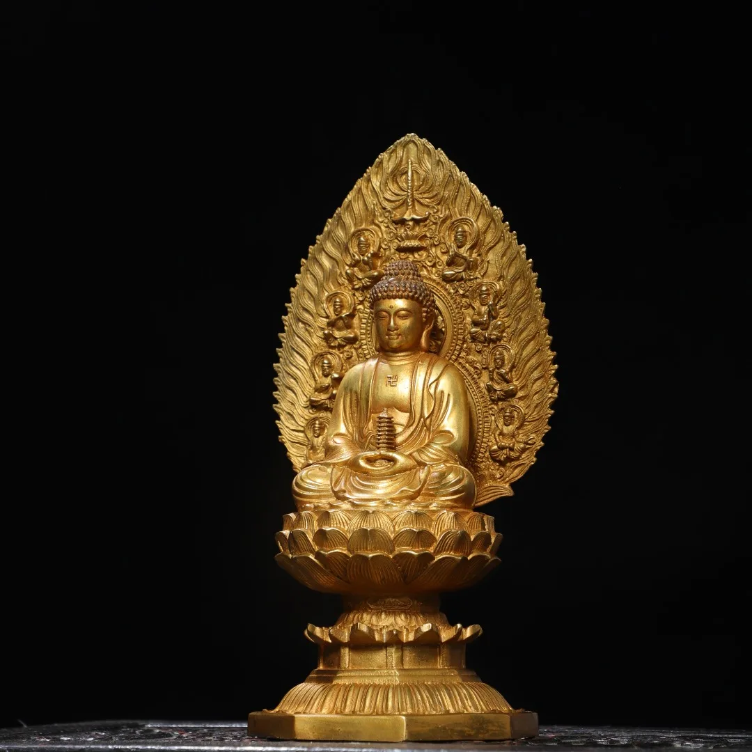 Rare  old copper All-powerful king buddha statue,Free shipping
