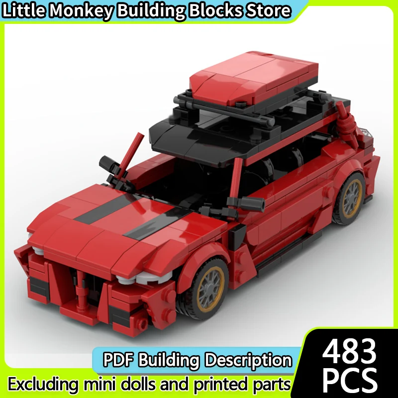 

Модель скоростного гоночного автомобиля MOC, строительные кирпичи M3 CS, красный универсал, модульная технология, детские праздничные подарки, сборные игрушки, костюм