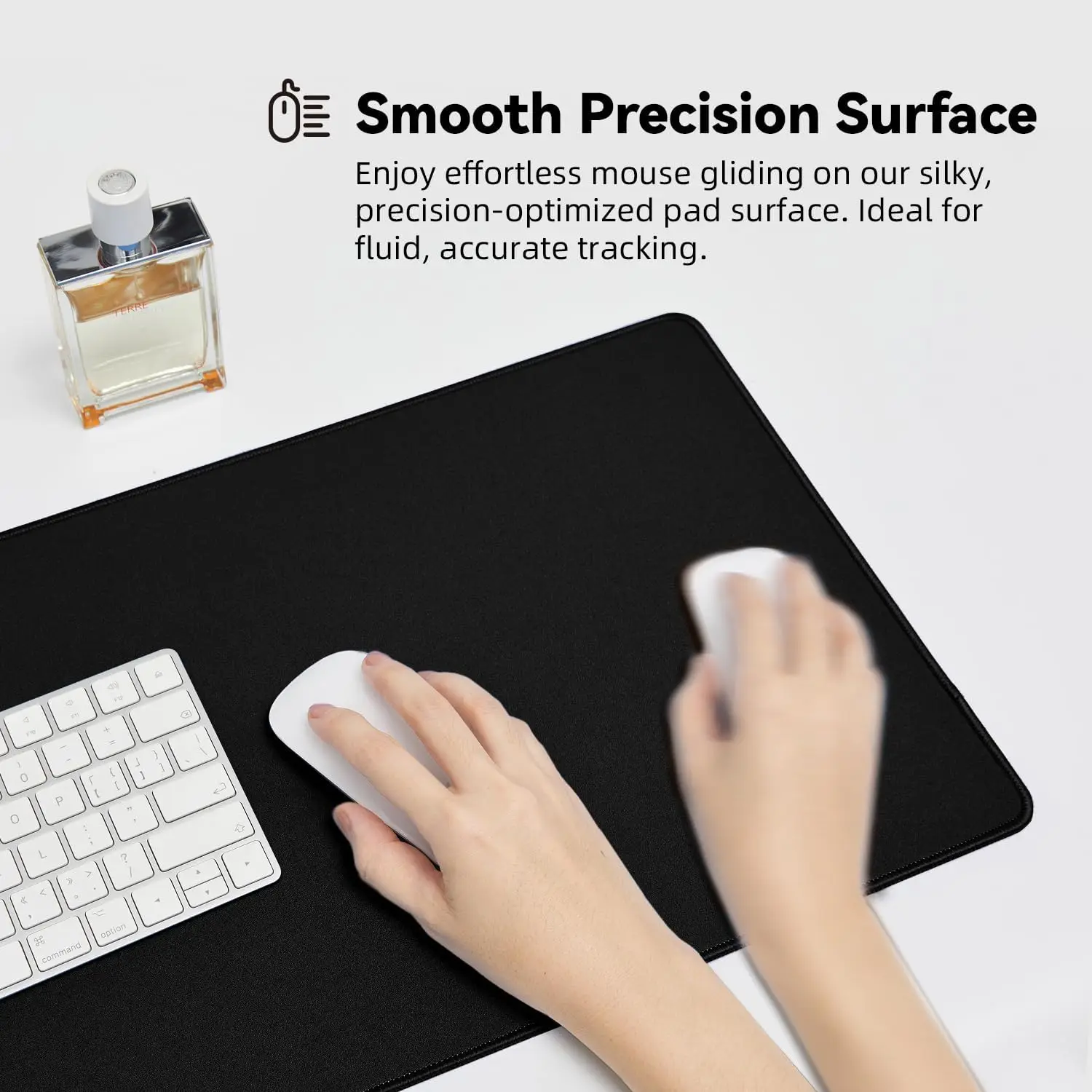 Large Gaming Mouse Pad with Stitched Edges, Non-Slip Rubber Base,Big Computer Keyboard Mouse Mat Desk Pad for Home Office Gaming