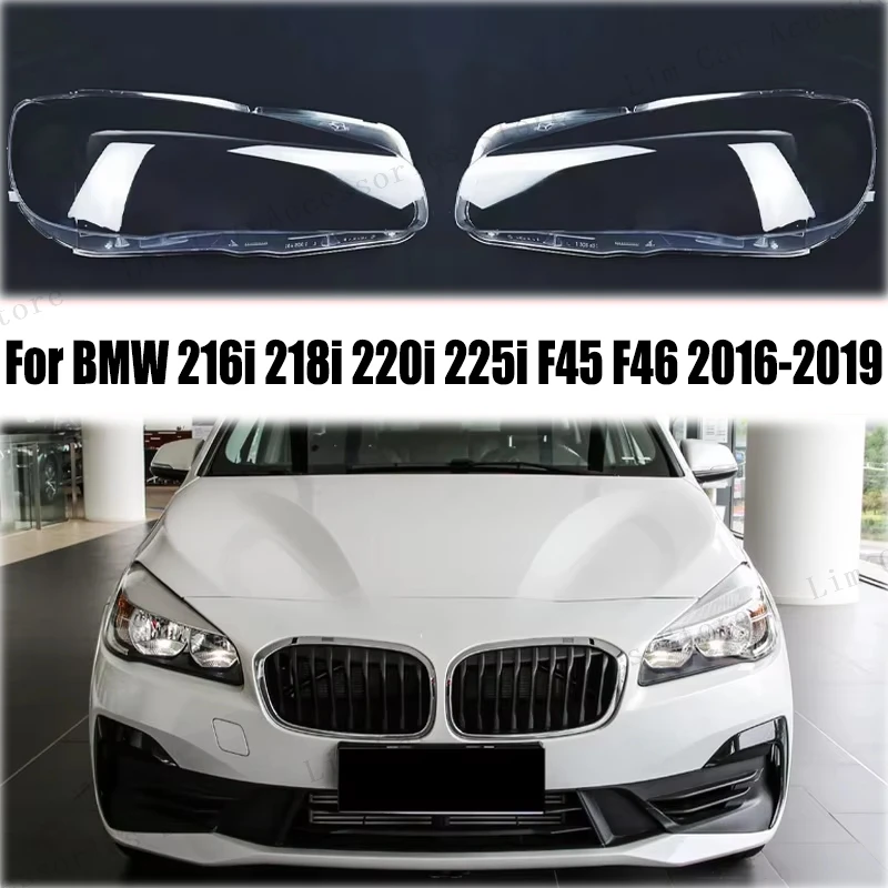 Car Headlight Clear Headlamp Lens Cover For BMW 2 series F45 F46 Touring 216i 218i 220i 225i 2016 2017 2018 2019