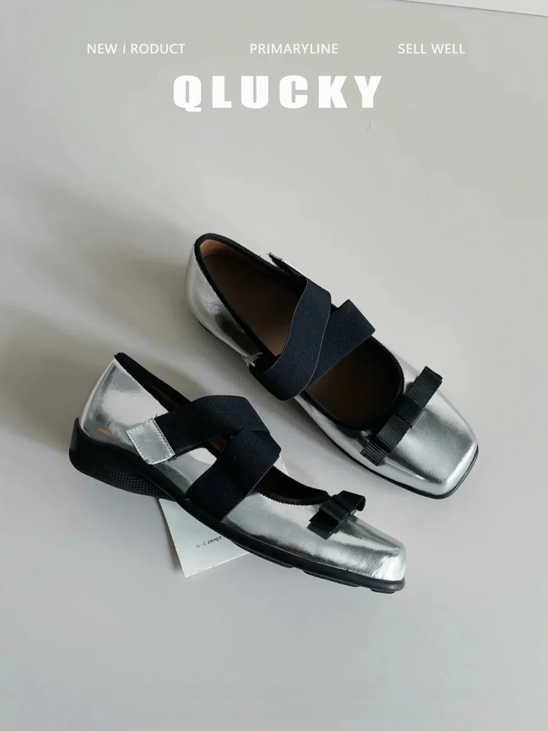 silver-ballet-style-mary-jane-flat-bottom-soft-comfortable-sports-shoes-women's-leather-version-single-shoes-french-style-but