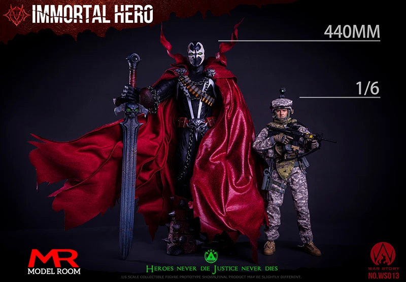 War Story-Immortal Hero Figure Model, 1:6 Soldier Action Figure, Conjunto Completo, Brinquedo Colecionável, Body Doll de 44cm, Em Stock, WS013