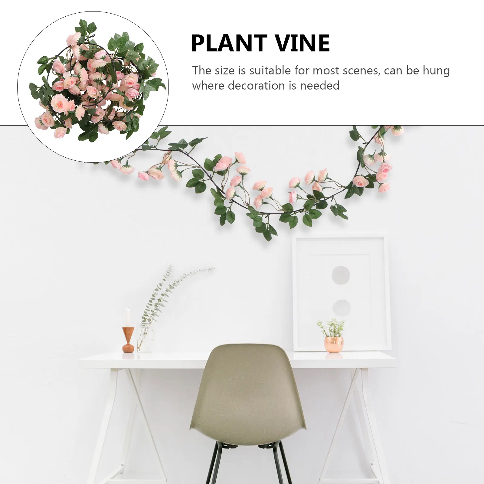 

1pc Bridal Simulated Vine Wedding Party Decoration Hanging Plant Rattan Festive Festival Decoration Hanging Arch Leaves White