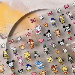 Disney Anime nouveau 5D en relief ongle autocollant Nail Art fournitures dessin animé Mickey Winnie l'ourson point autocollant Nail Art décoration
