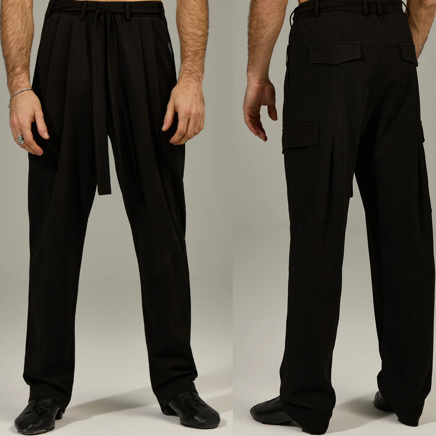 

Black Waltz Ballroom Dance Pants Men'S High Waist Latin Dance Practice Pants Adults Rumba Latin Dance Performance Trousers 15119