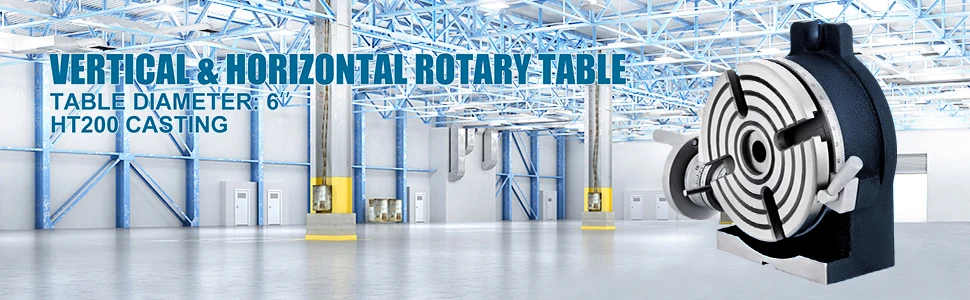 SucceBuy 150mm/5.9In Vertical & Horizontal Rotary Table Adjustable Dividing Plate Index System Dividing Head for Milling Machine