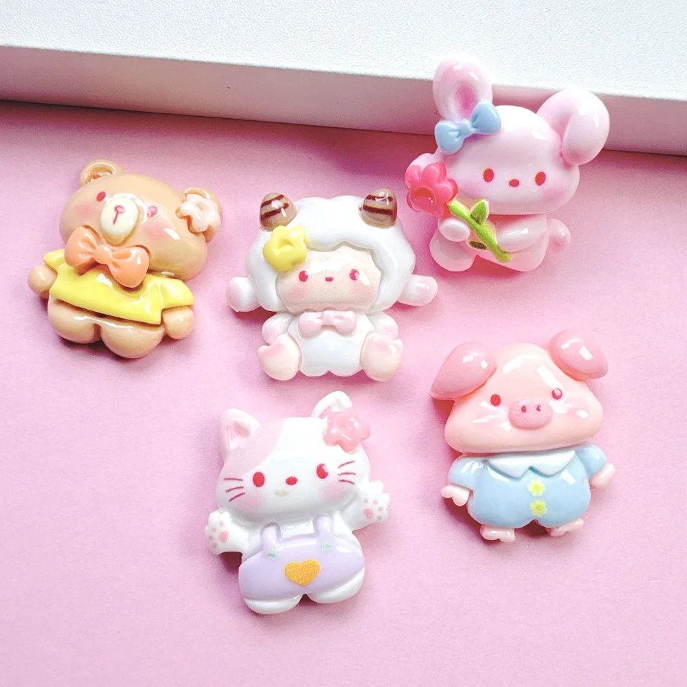 

Resin Cute Cartoon Flatback Animals Miniature Figure Charms DIY Phone Case Decoration Shoe Accessories Fridge Magnets Craft Bulk