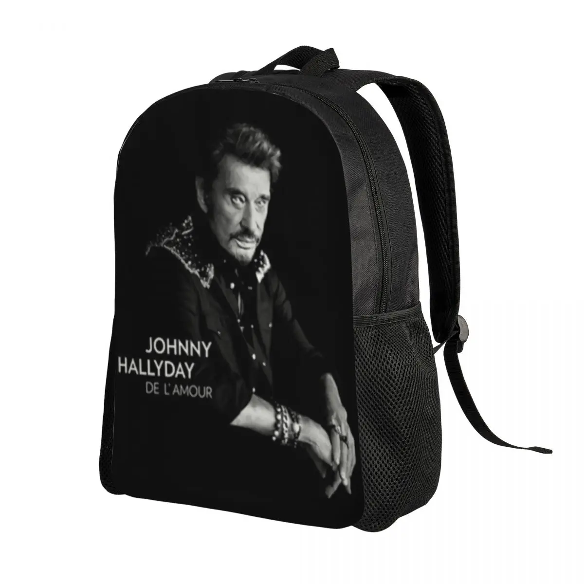 Customized Johnny Hallyday Travel Backpack Women Men School Laptop Bookbag France Mucisian College Student Daypack Bags