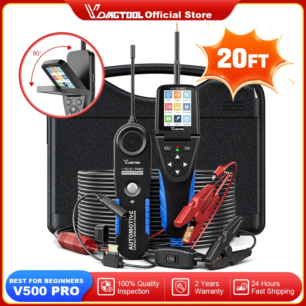 

VDIAGTOOL V500PRO 0.1~100V Automotive Power Circuit Probe Kit Breaker Finder Tester Car Smart Electrical System Diagnostic Tools