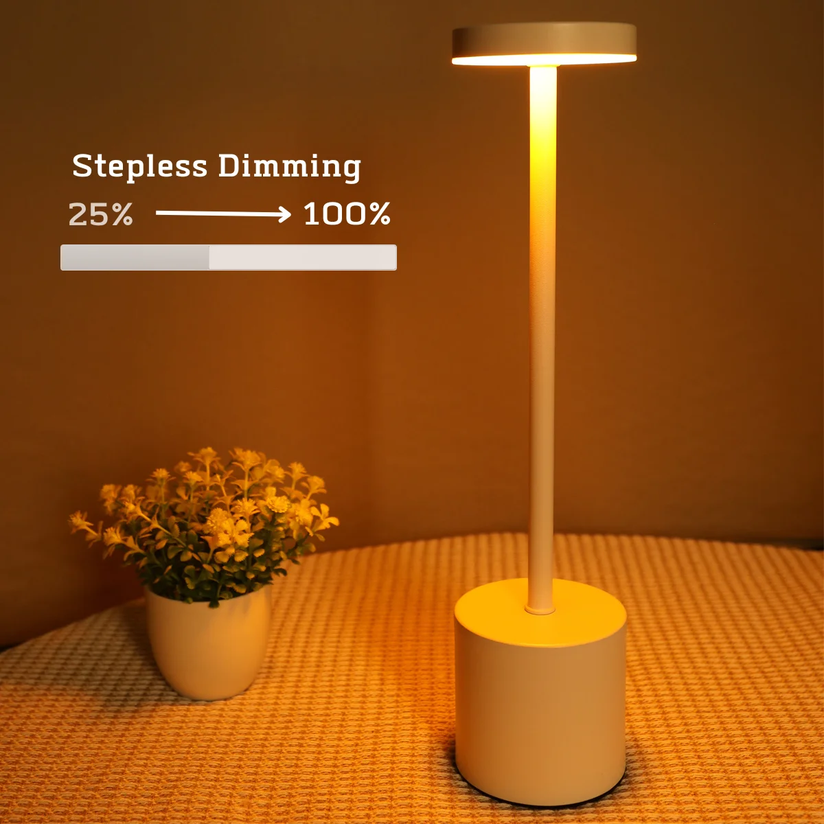 USB Metal Rechargeable Desk Writing Lamp Room LED Bedside Decorative Table Lamp Restaurant Bar Desktop Mood Lighting Night Light