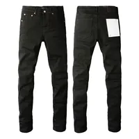 Men's High Stretch Skinny Purple Jeans Pants Color Distressed Black Streetwear Button Fly Ripped Brand