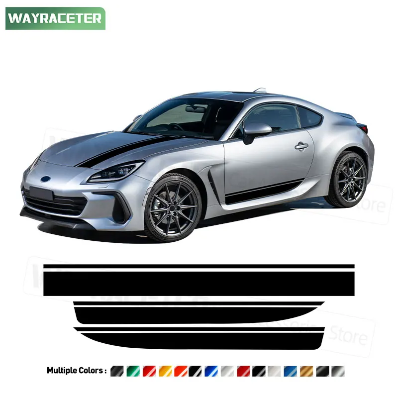 

3 Pcs/Set Door Side Stripes Sticker Car Hood Bonnet Carbon Fiber Vinyl Decal For Subaru BRZ STI 2022 2023 2024 2025 Accessories