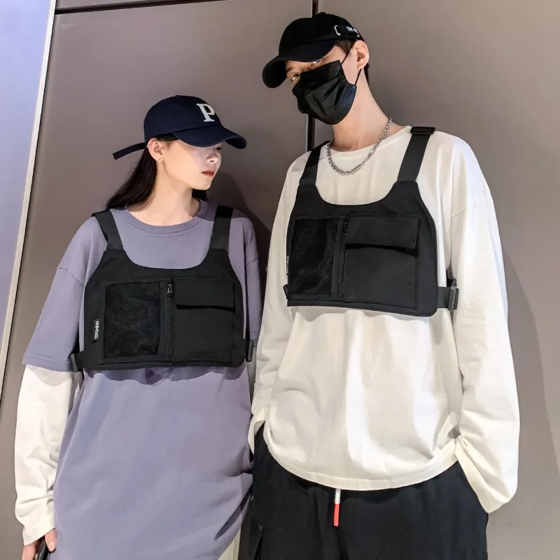 Hip-hop Streetwear Unisex Nylon Chest Rig Bag Multifunctional Tactical Chest Vest Backpack Casual Street Chest Pack