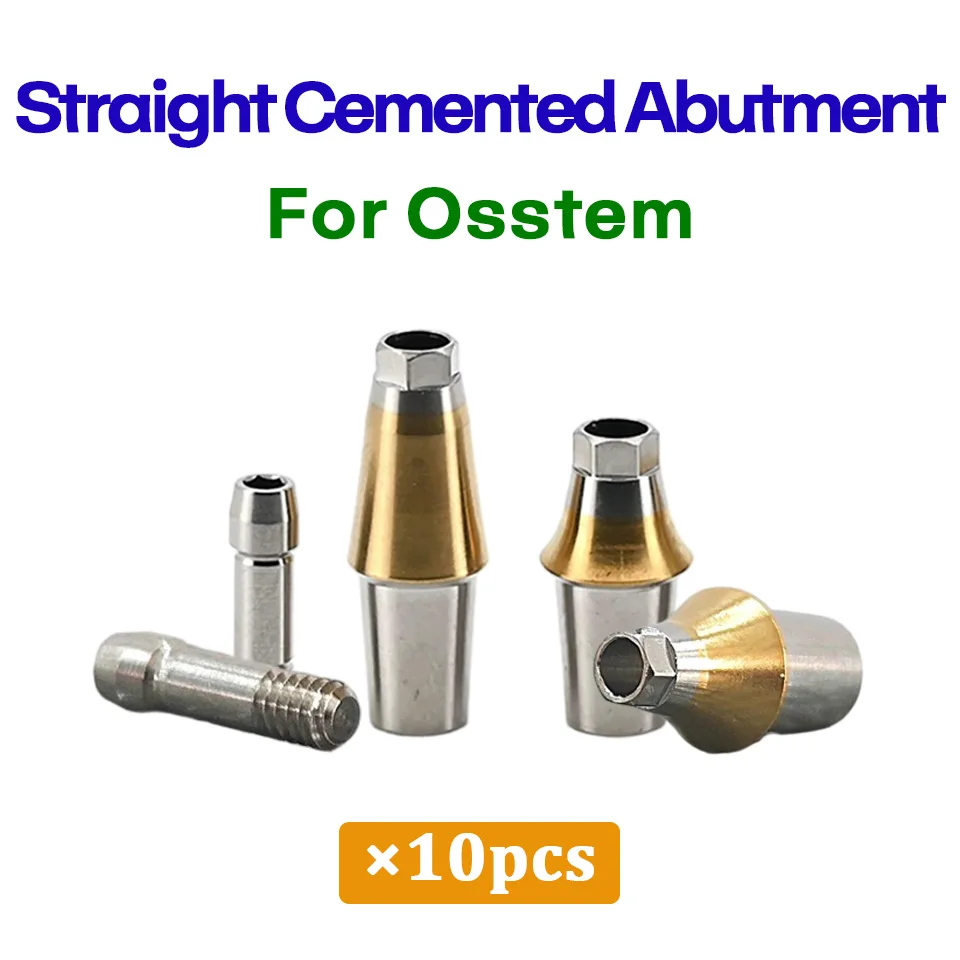 Dental Clinic Prosthetic Cemented Straight Abutments Fit Osstem Implant Titanium Alloy Reconstruction Components 10pcs Tools