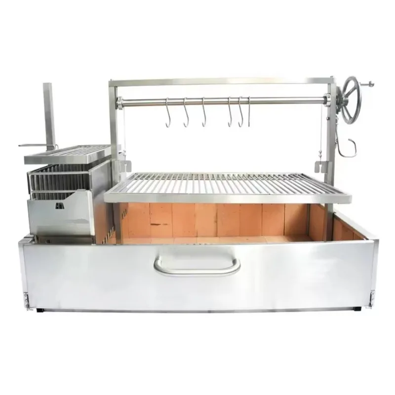 Stainless steel grill with charcoal grill, outdoor grill