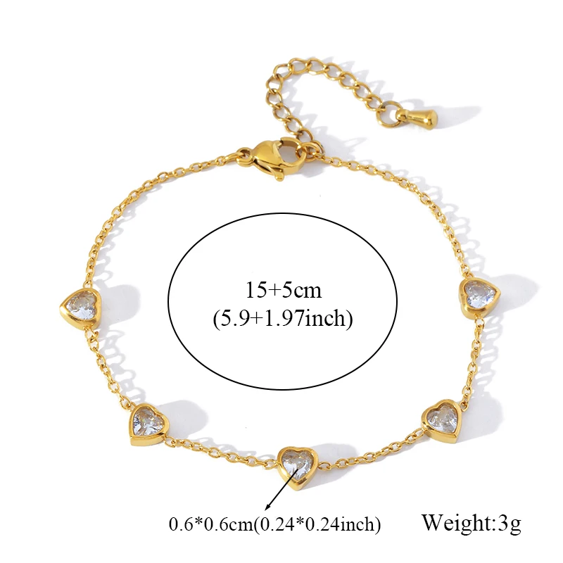 GANPUP 316L Edelstahl Blume Zirkonia Halskette Armband Ohrringe Set Statement 18K PVD vergoldet Stilvoller Schmuck Geschenk – Detail 5